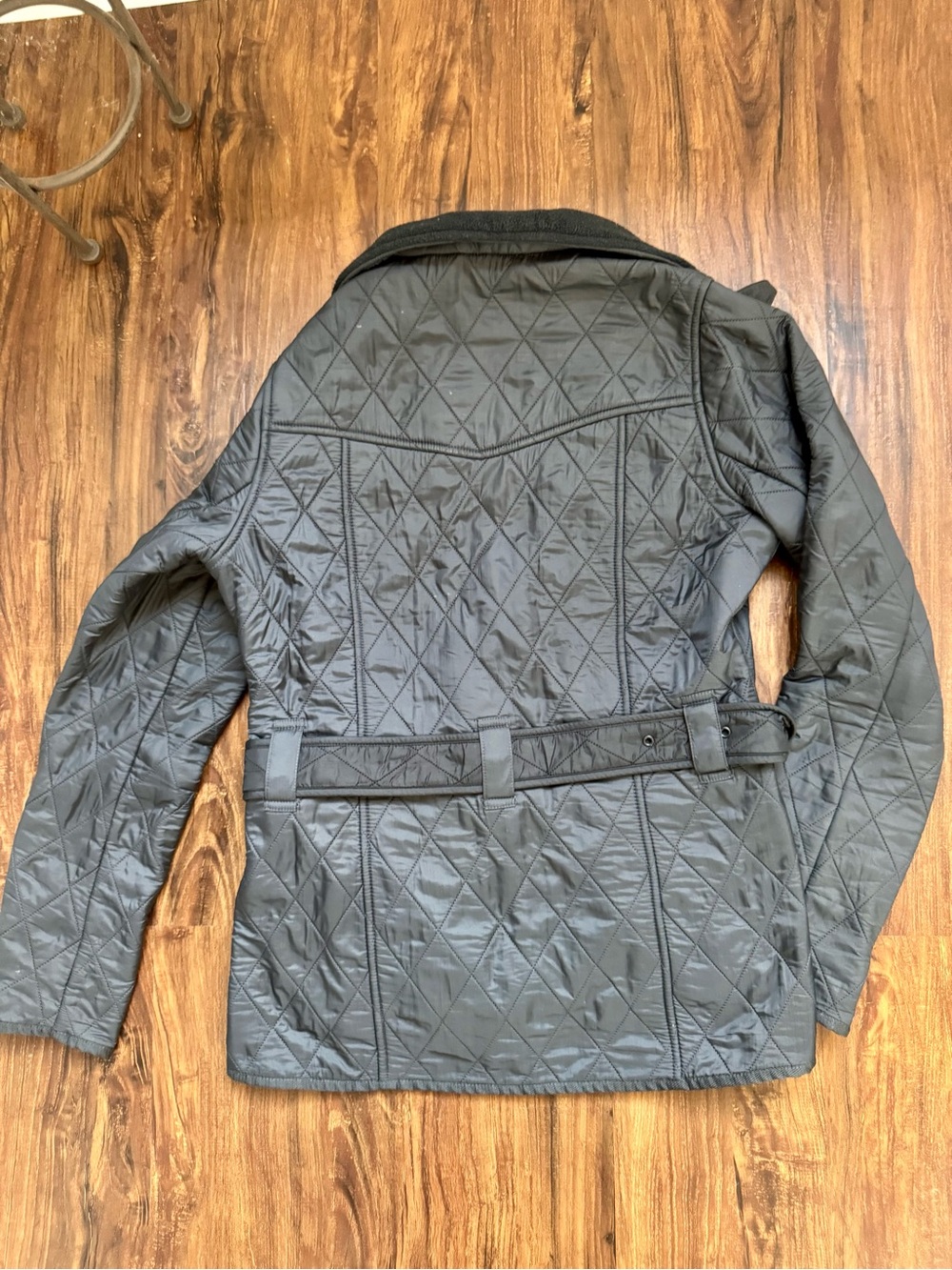 Barbour Women’s Black Quilted Belted Field Jacket, Size 4 - Picture 10 of 10